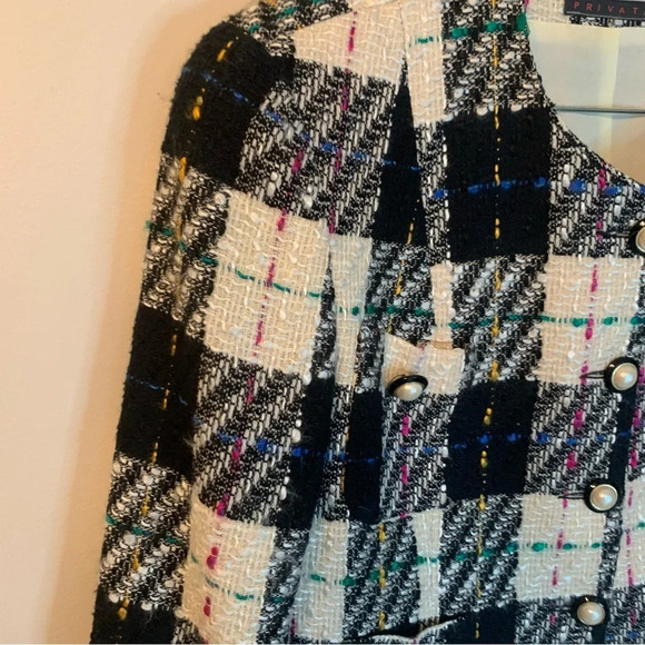 Vintage Linea Tweed Cropped Blazer Black Pink 10 - Picture 13 of 13